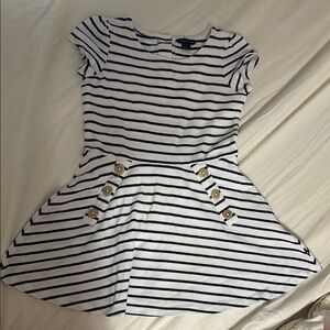 Tommy Hilfiger Striped Navy and White Kids Dress